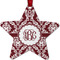 Maroon & White Metal Star Ornament - Front