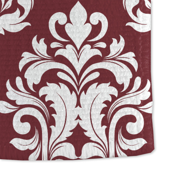Maroon & White Microfiber Dish Towel - DETAIL