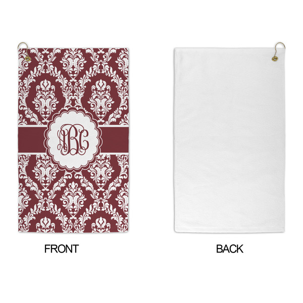Maroon & White Microfiber Golf Towels - APPROVAL