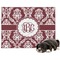 Maroon & White Dog Blanket - Large (Personalized)