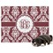 Maroon & White Dog Blanket (Personalized)