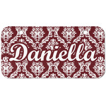 Maroon & White Mini/Bicycle License Plate (2 Holes) (Personalized)