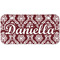 Maroon & White Mini Bicycle License Plate - Two Holes
