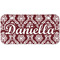 Maroon & White Mini/Bicycle License Plate (2 Holes) (Personalized)