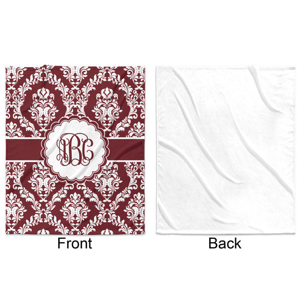 Maroon & White Minky Blanket - 50"x60" - Single Sided - Front & Back
