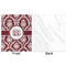 Maroon & White Minky Blanket - 50"x60" - Single Sided - Front & Back
