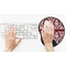Maroon & White Mouse Pad with Wrist Rest - LIFESYTLE 2 (in use)
