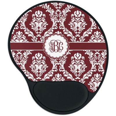 Maroon & White Mouse Pad with Wrist Support