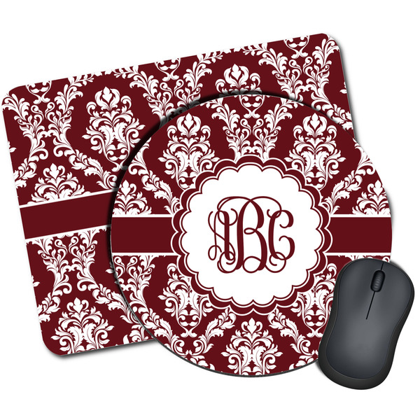 Custom Maroon & White Mouse Pad (Personalized)