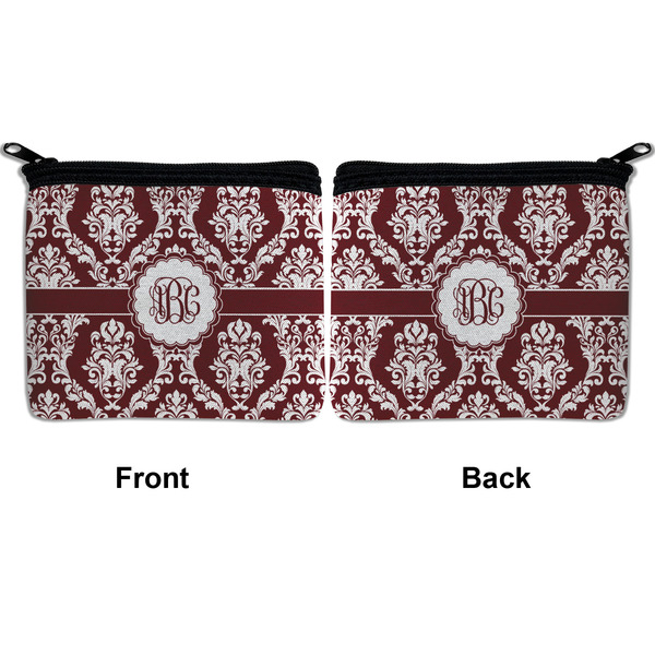 Maroon & White Neoprene Coin Purse - Front & Back (APPROVAL)
