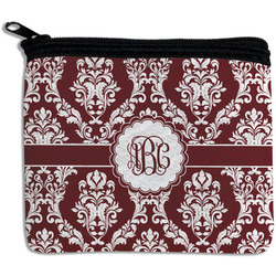 Maroon & White Rectangular Coin Purse (Personalized)