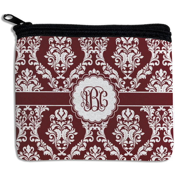 Custom Maroon & White Rectangular Coin Purse (Personalized)