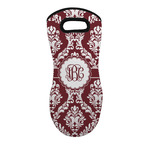 Maroon & White Neoprene Oven Mitt - Single w/ Monograms