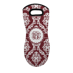 Maroon & White Neoprene Oven Mitt - Single w/ Monograms