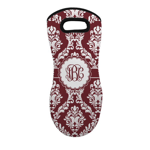 Custom Maroon & White Neoprene Oven Mitt w/ Monograms