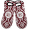 Maroon & White Neoprene Oven Mitts - Set of 2 w/ Monogram