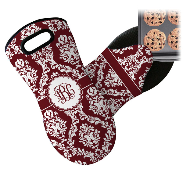 Maroon & White Neoprene Oven Mitt