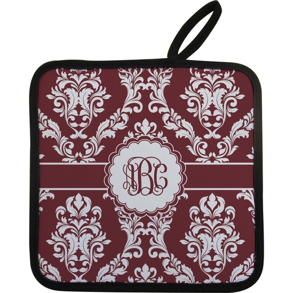 Maroon & White Neoprene Pot Holder