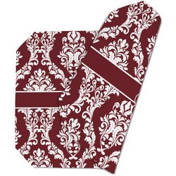 Maroon & White Dining Table Mat - Octagon (Double-Sided) w/ Monogram