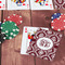 Maroon & White On Table with Poker Chips