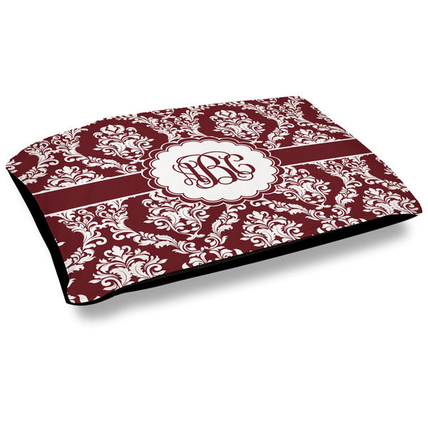 Custom Maroon & White Dog Bed w/ Monogram
