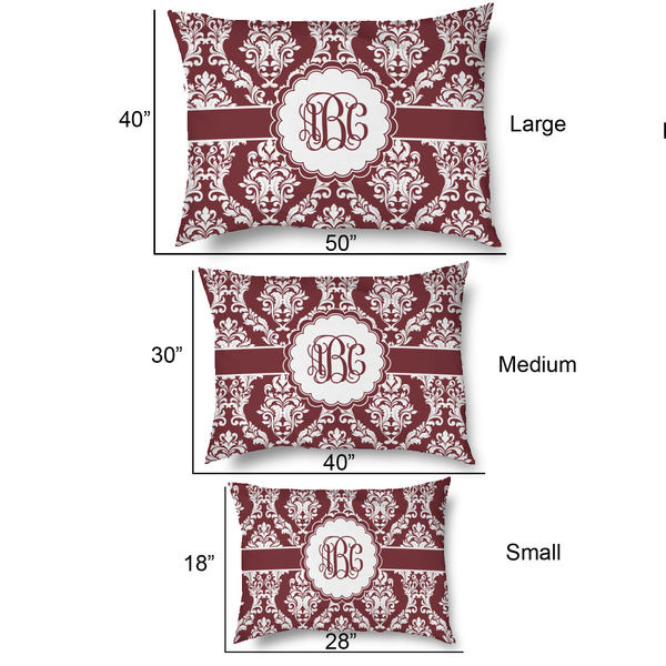 Maroon & White Outdoor Dog Beds - SIZE CHART