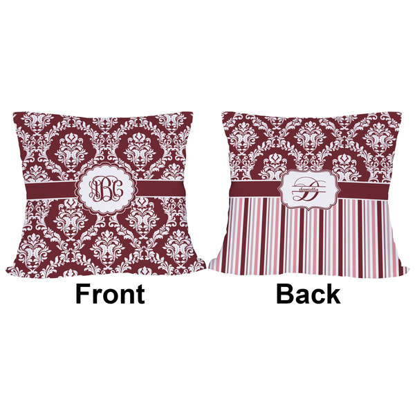 Maroon & White Outdoor Pillow - 16x16