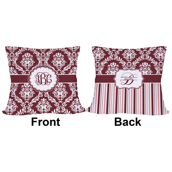 Maroon & White Outdoor Pillow - 20x20
