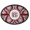 Maroon & White Iron On Oval Patch w/ Monogram