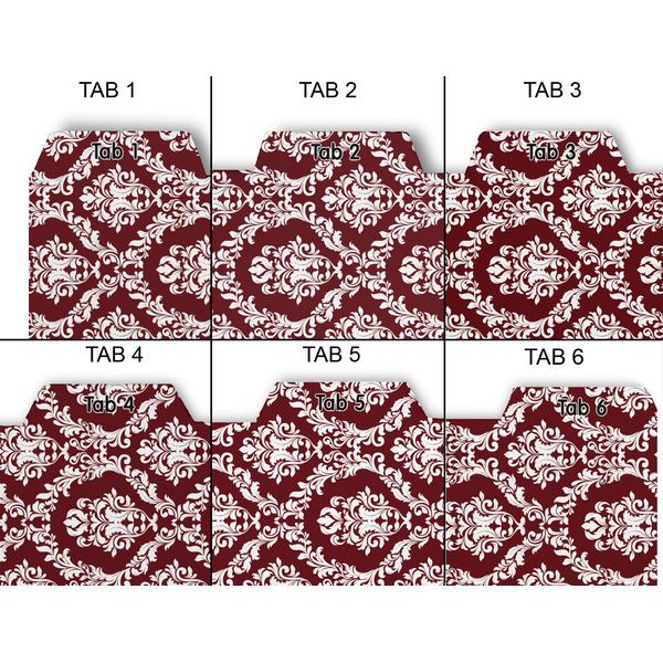 Maroon & White Page Dividers - Set of 6 - Approval