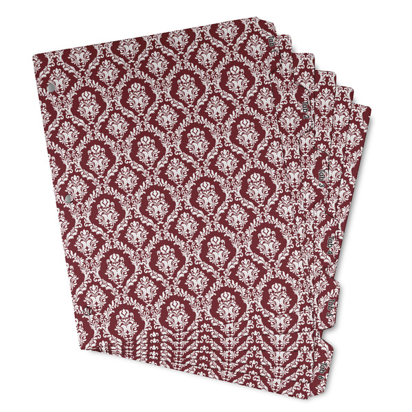 Custom Maroon & White Binder Tab Divider - Set of 6 (Personalized)