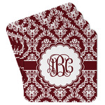 Maroon & White Paper Coasters w/ Monograms