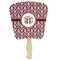 Maroon & White Paper Fans - Front