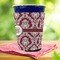 Maroon & White Party Cup Sleeves - with bottom - Lifestyle