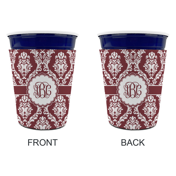 Maroon & White Party Cup Sleeves - without bottom - Approval