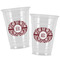 Maroon & White Party Cups - 16oz - Alt View
