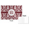 Maroon & White Disposable Paper Placemat - Front & Back