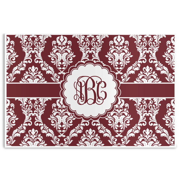 Custom Maroon & White Disposable Paper Placemats (Personalized)
