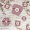 Maroon & White Party Supplies Combination Image - All items - Plates, Coasters, Fans