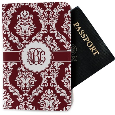 Maroon & White Passport Holder - Fabric (Personalized)