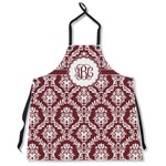 Maroon & White Apron Without Pockets w/ Monogram