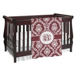 Maroon & White Baby Blanket (Single Sided) (Personalized)