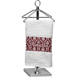Maroon & White Cotton Finger Tip Towel (Personalized)