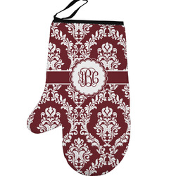 Maroon & White Left Oven Mitt (Personalized)