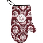 Maroon & White Right Oven Mitt (Personalized)