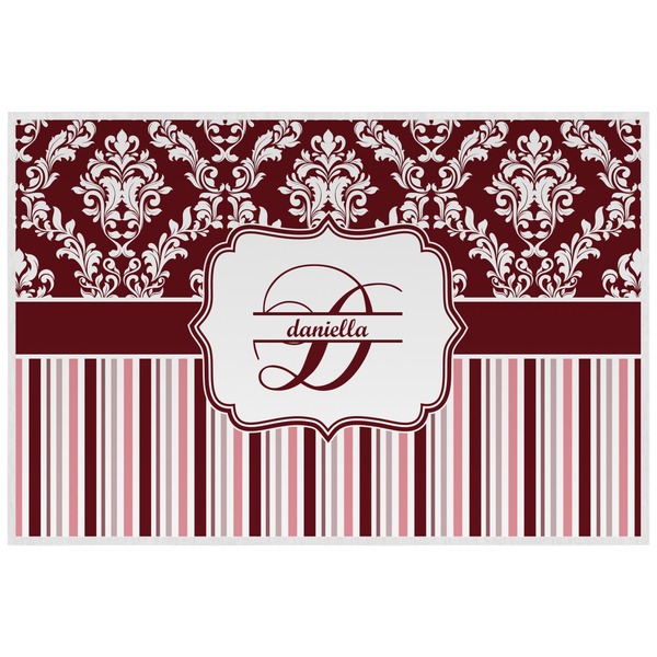 Maroon & White Personalized Placemat (Back)