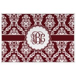 Maroon & White Laminated Placemat w/ Monogram