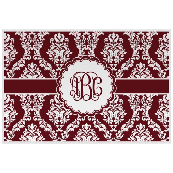 Custom Maroon & White Laminated Placemat w/ Monogram
