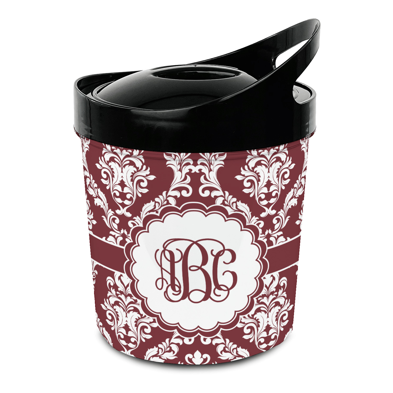 Maroon & White Plastic Ice Bucket (Personalized) YouCustomizeIt