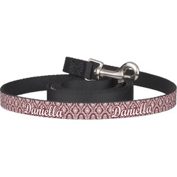 Maroon & White Dog Leash (Personalized)